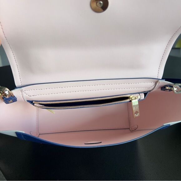 KATE SPADE ♠️ New York Arbour Hill Charline Blue & White Handbag - Picture 7 of 9